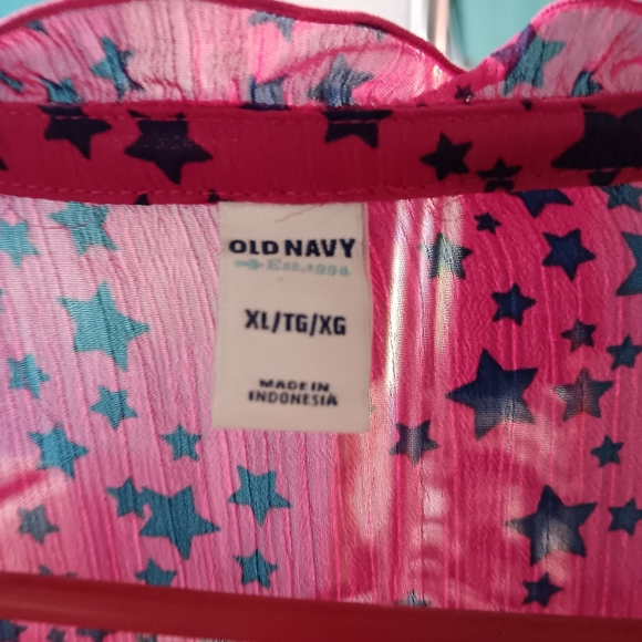 Old Navy Pink Sheer Star Blouse - Picture 3 of 8